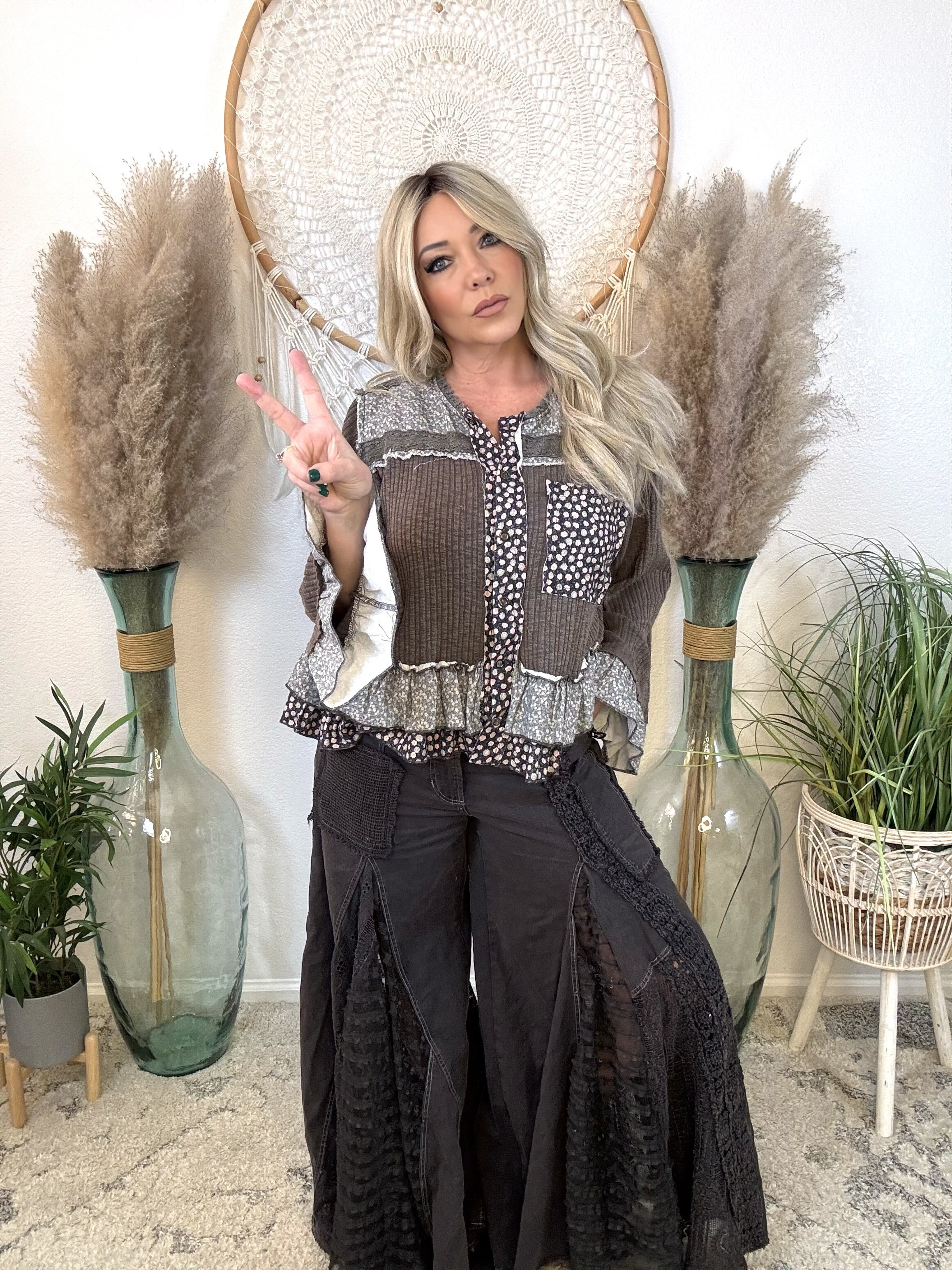 Moonlit Meadow Patchwork Top