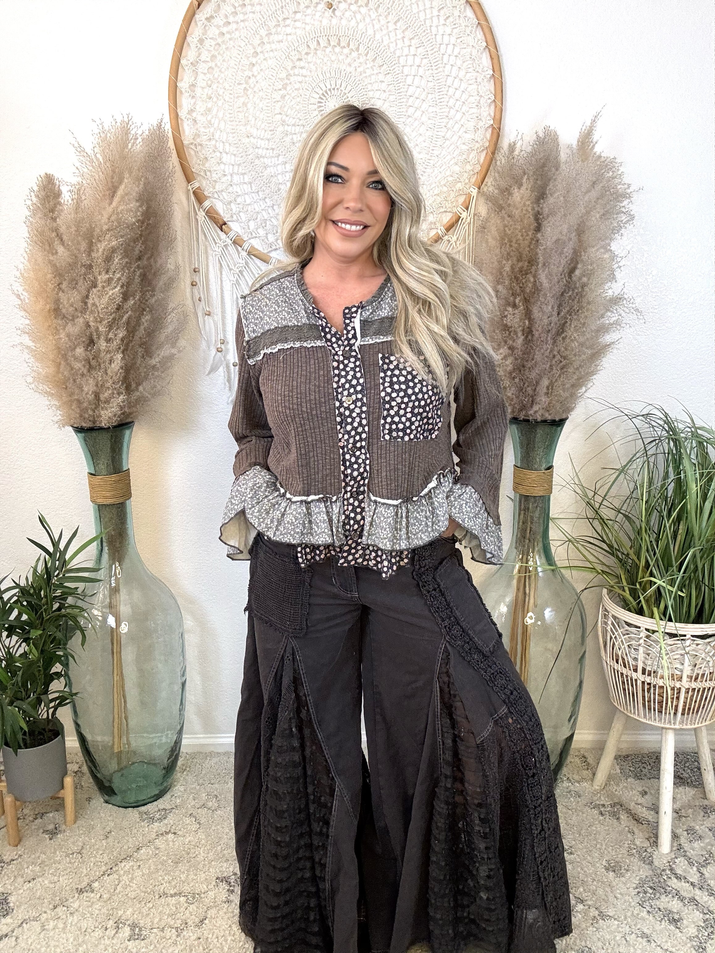 Moonlit Meadow Patchwork Top