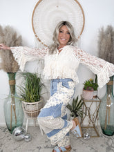 Load image into Gallery viewer, Groovy Garden Denim Patchwork Pants
