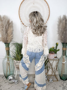Groovy Garden Denim Patchwork Pants
