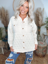 Load image into Gallery viewer, Cloud Dreamer Quilted Shacket-Cream
