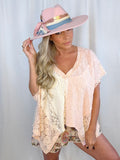 Pink + Denim Custom Wide Brim Hat