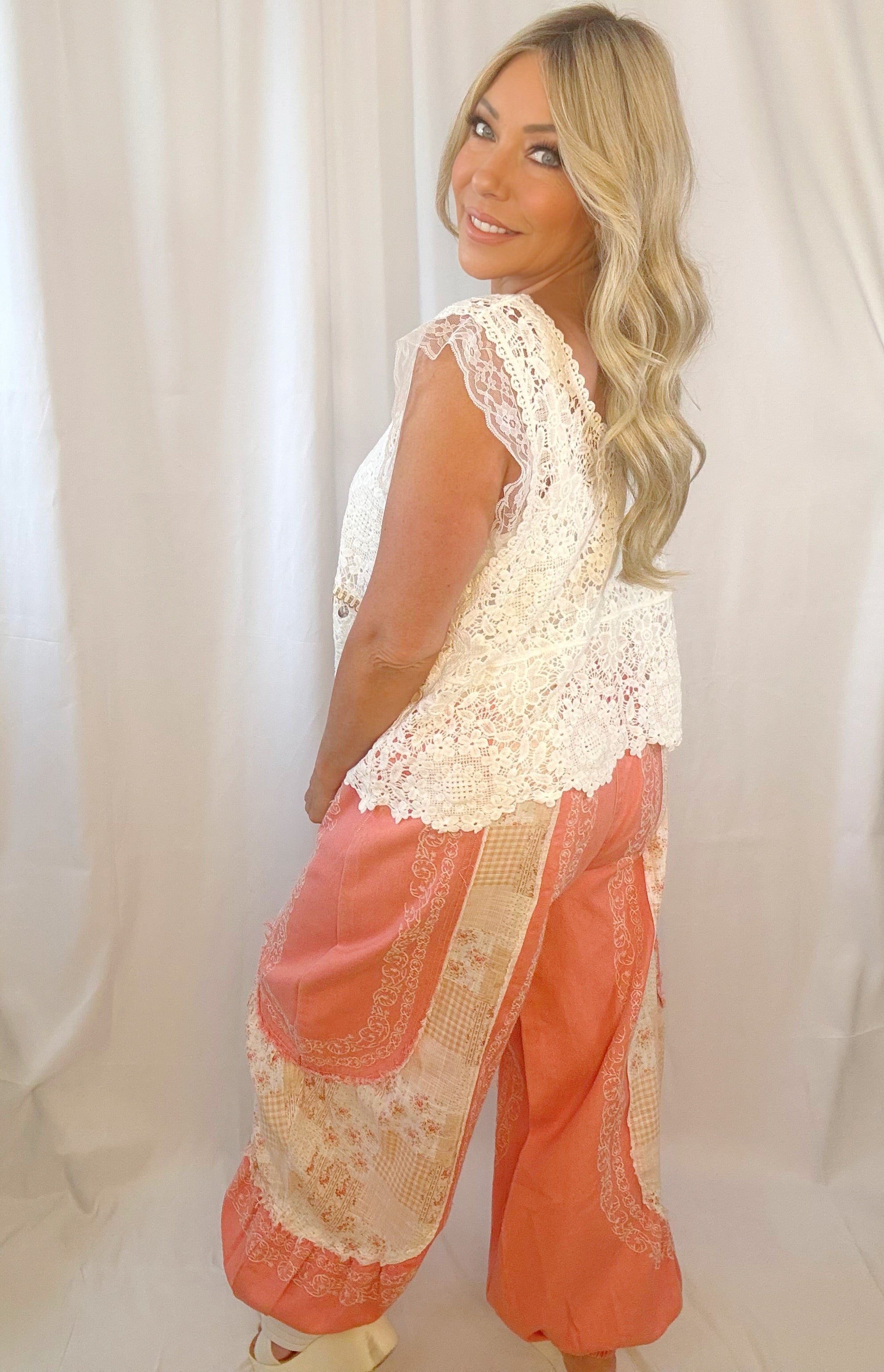 Bloom & Wander Embroidered Joggers-Flamingo Pink