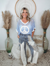 Load image into Gallery viewer, Peace Oasis Crochet Sweater-Sky Blue
