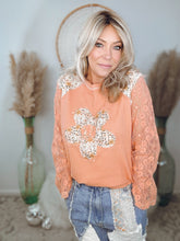 Load image into Gallery viewer, Eye Catcher Floral Lace Top-Apricot
