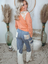 Load image into Gallery viewer, Eye Catcher Floral Lace Top-Apricot
