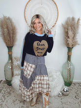 Load image into Gallery viewer, Soft Life Plaid Maxi Skirt-Navy
