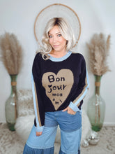 Load image into Gallery viewer, Bon Jour Mon Ami Sweater-Navy
