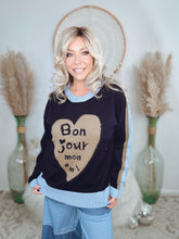 Load image into Gallery viewer, Bon Jour Mon Ami Sweater-Navy
