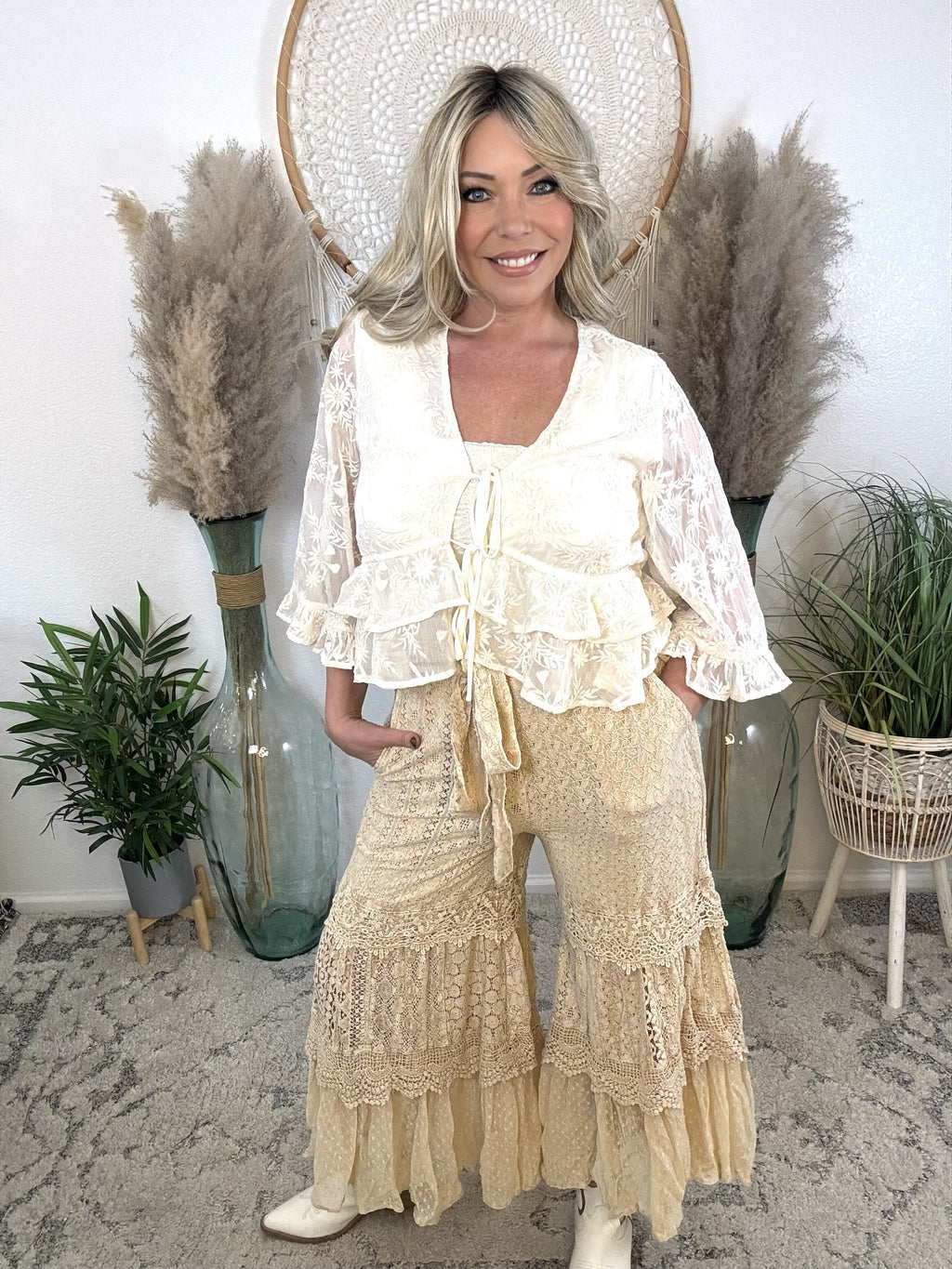 True Romance Tiered Lace Pants