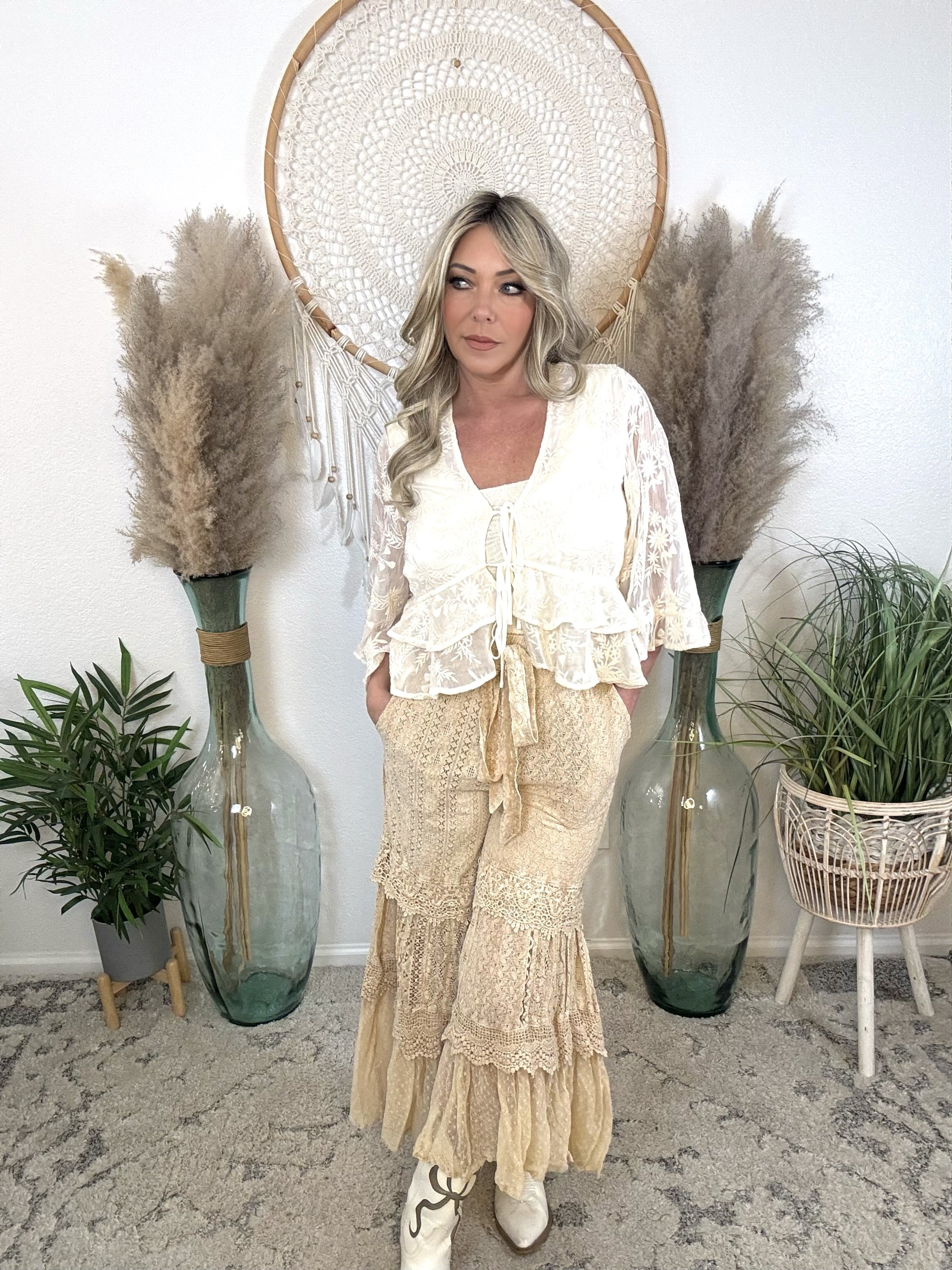 True Romance Tiered Lace Pants