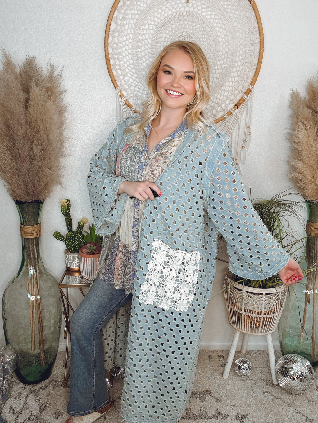 Artful Allure Denim Kimono