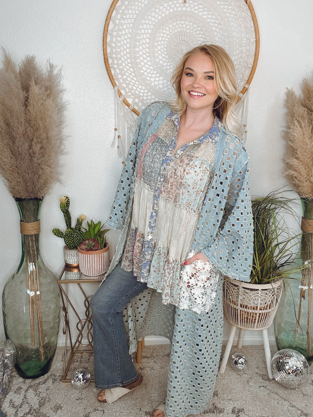 Artful Allure Denim Kimono