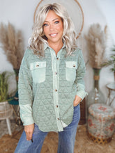 Load image into Gallery viewer, Cloud Dreamer Quilted Shacket-Sage
