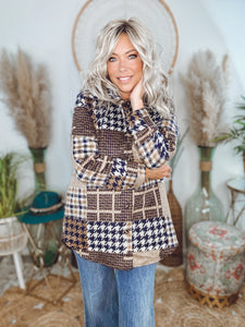 Checkered Charm Brushed Jacket