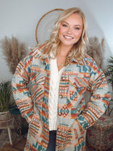 Load image into Gallery viewer, Yellowstone Aztec Coat-Teal Mix
