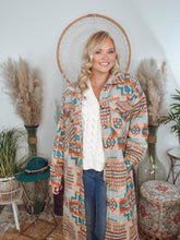 Load image into Gallery viewer, Yellowstone Aztec Coat-Teal Mix
