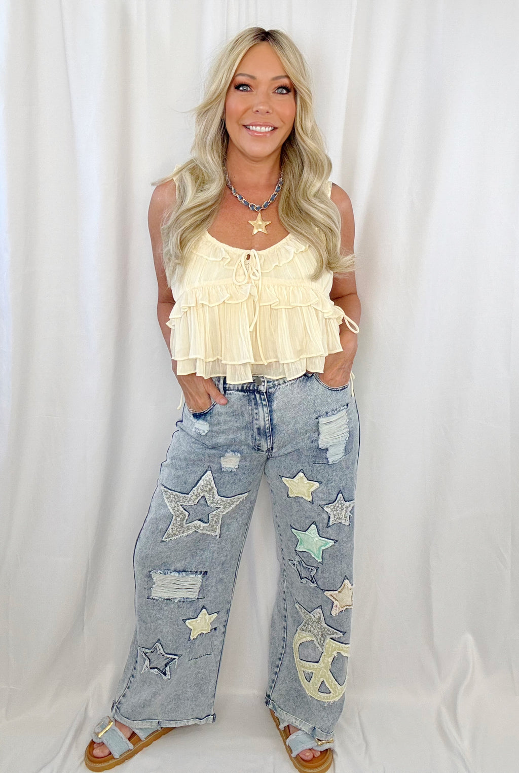 Gentle Melody Ruffle Top-Butter