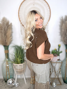 Harvest Luxe Sweater Vest-Mocha