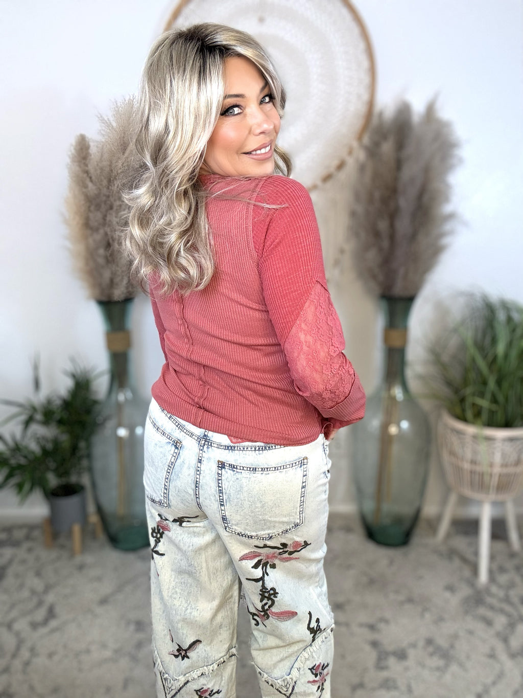 Crimson Petal Lace Thermal