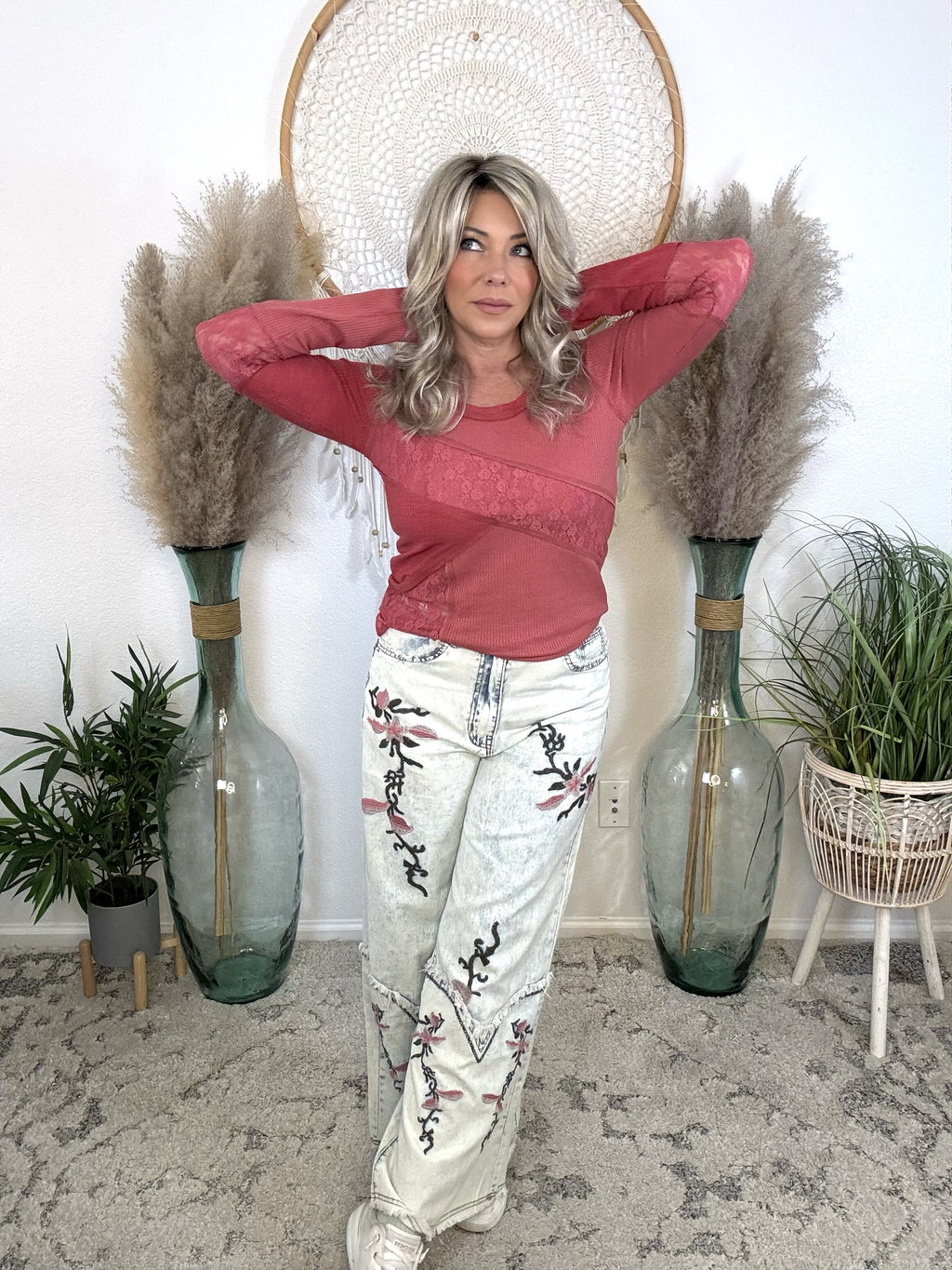 Crimson Petal Lace Thermal