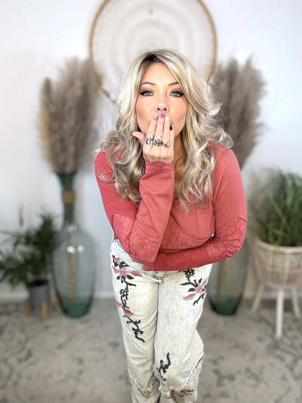 Crimson Petal Lace Thermal