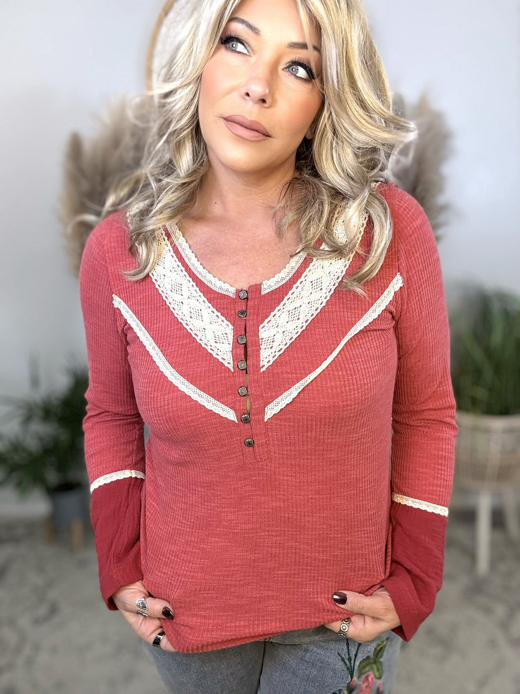 Scarlet Heart Crochet Henley