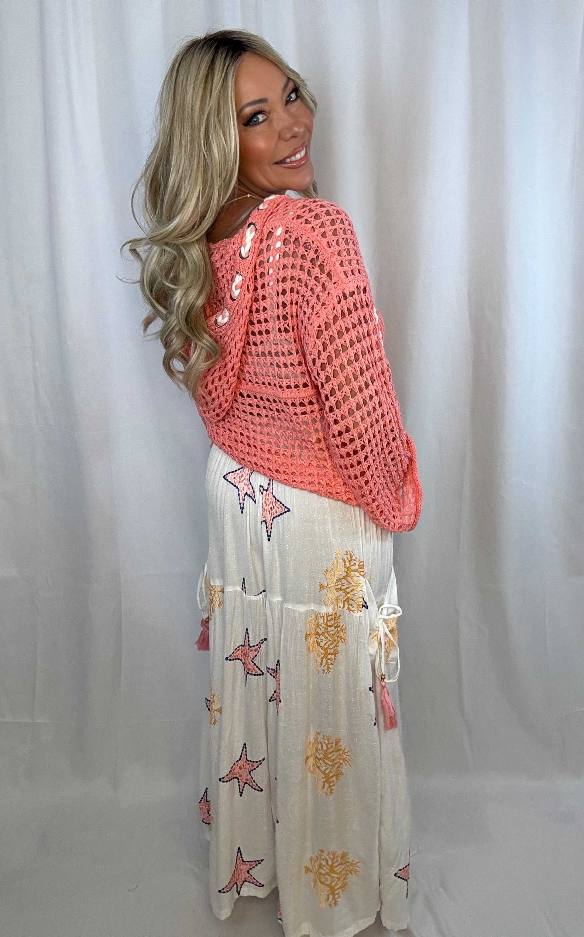 Starlit Tide Crochet Sweater