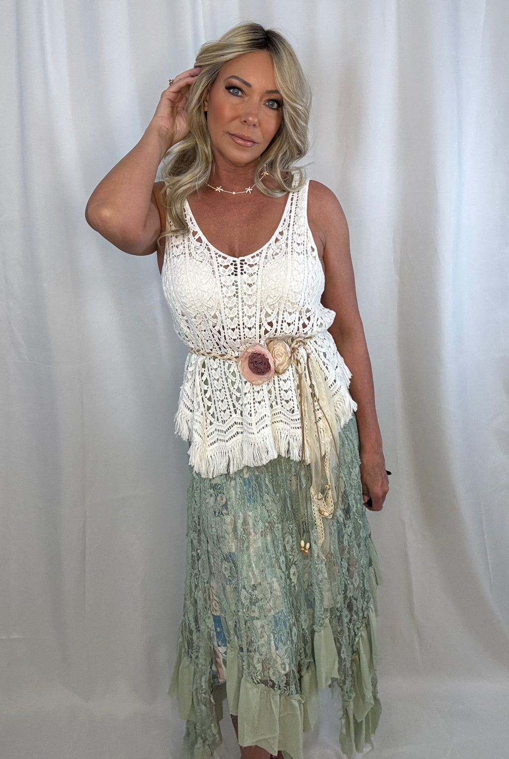 Seafoam Daydream Lace Skirt