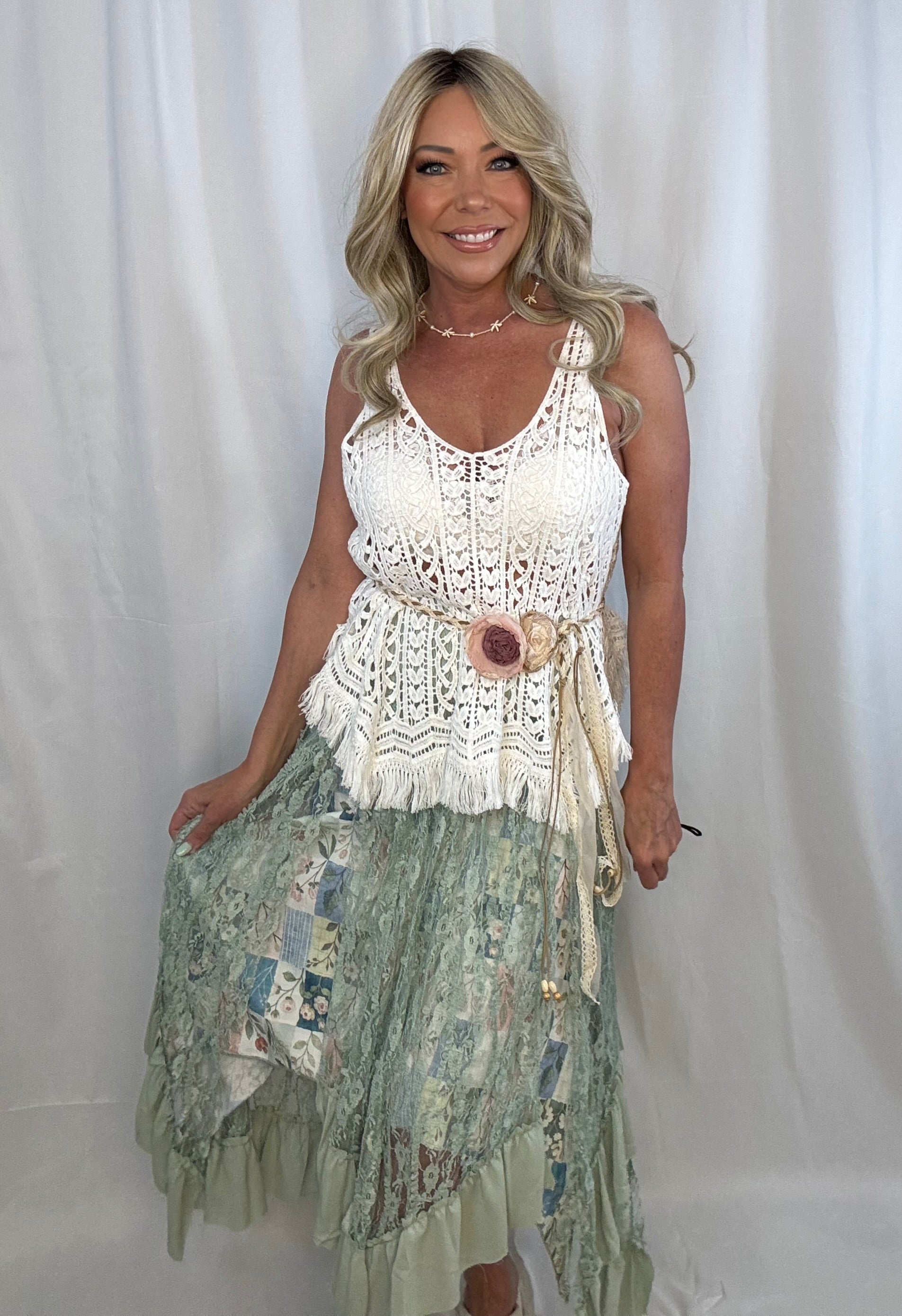 Seafoam Daydream Lace Skirt