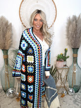 Load image into Gallery viewer, Soulful Wanderer Crochet Duster-Black
