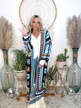 Load image into Gallery viewer, Soulful Wanderer Crochet Duster-Black
