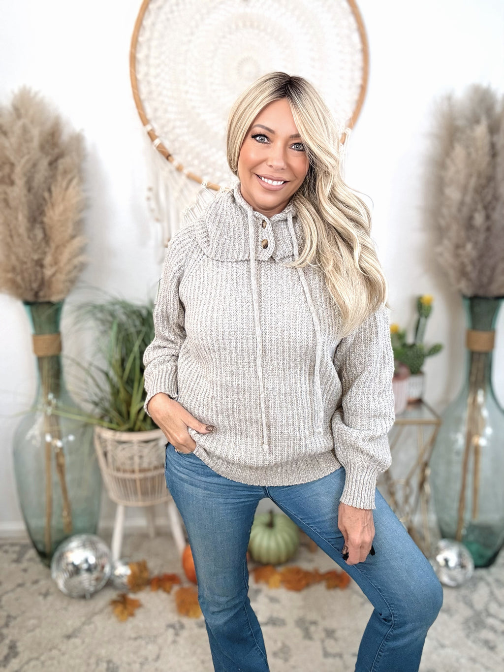 The Cloudknit Hooded Sweater-Heather Gray