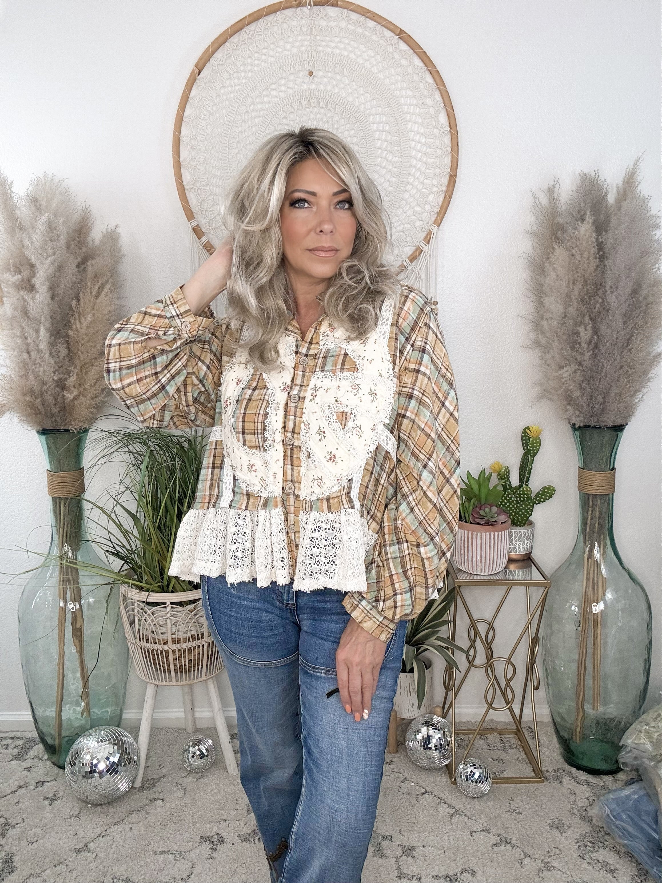 Peaceful Vibes Plaid Top