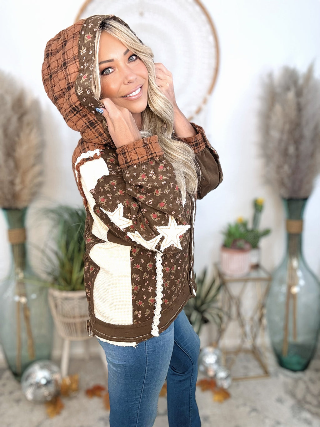 Autumn Aura Patchwork Hoodie