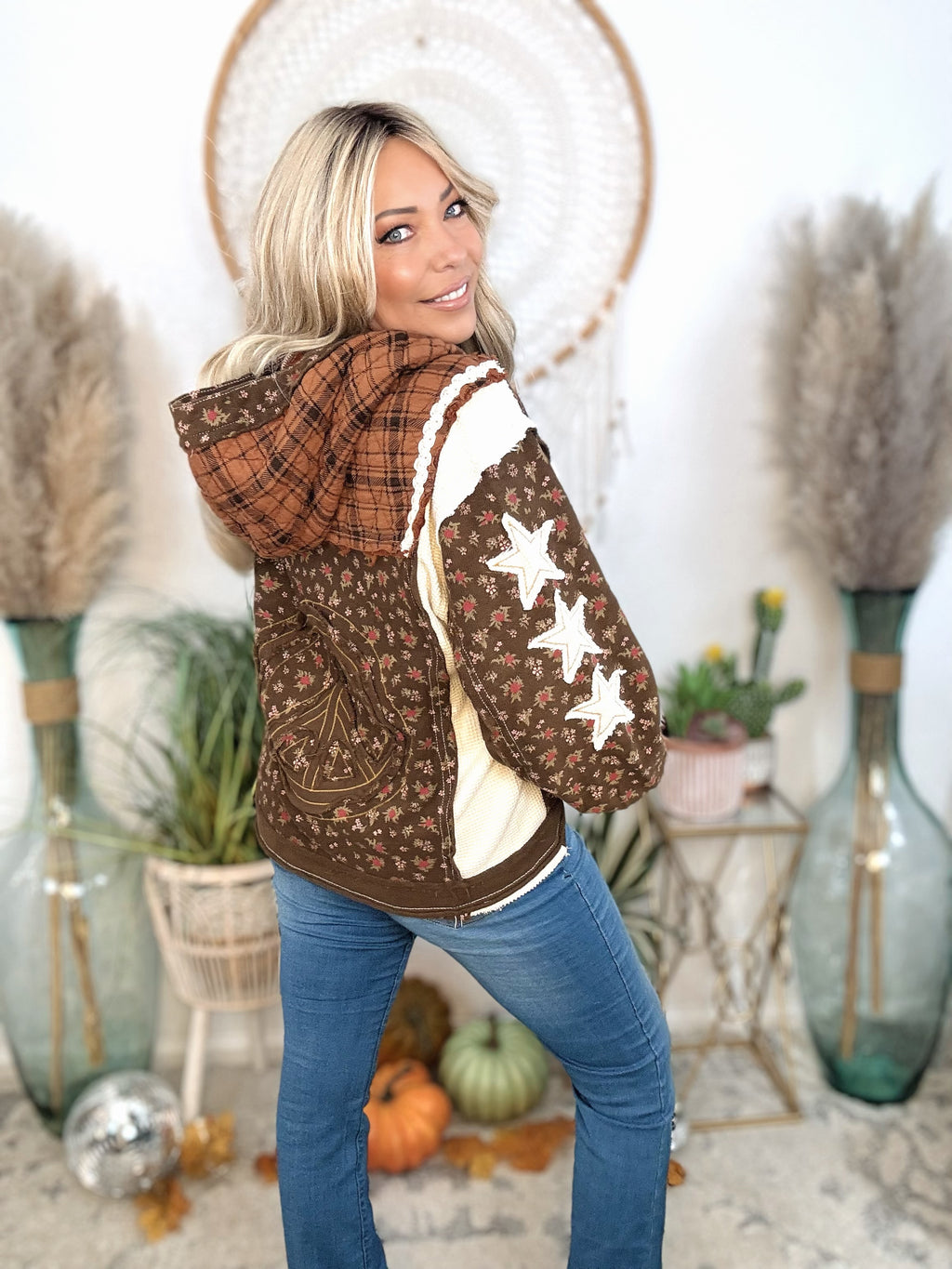 Autumn Aura Patchwork Hoodie