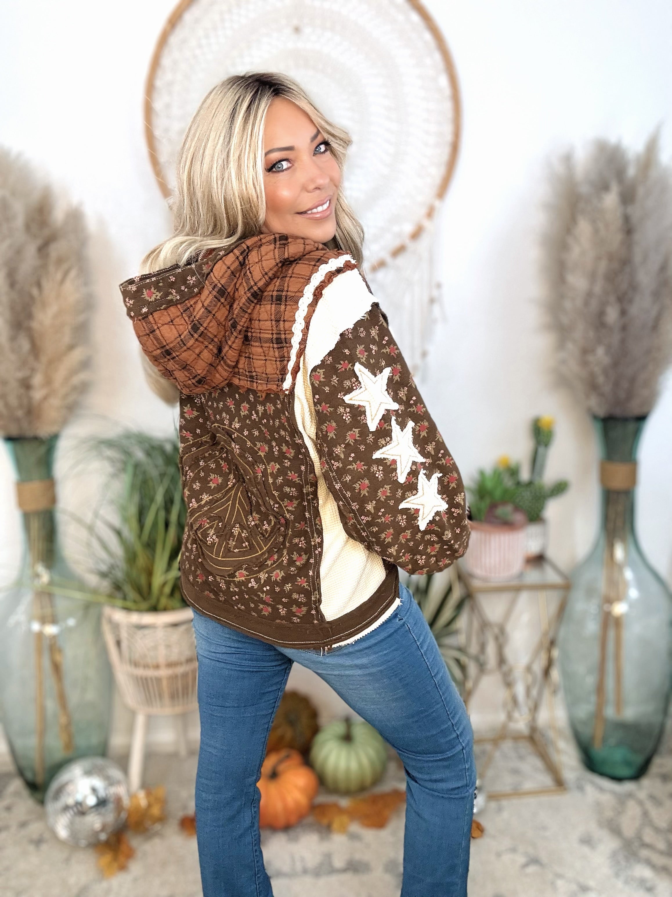 Autumn Aura Patchwork Hoodie