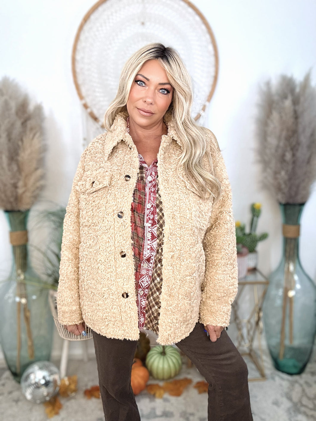 Summit Snuggle Shacket-Camel