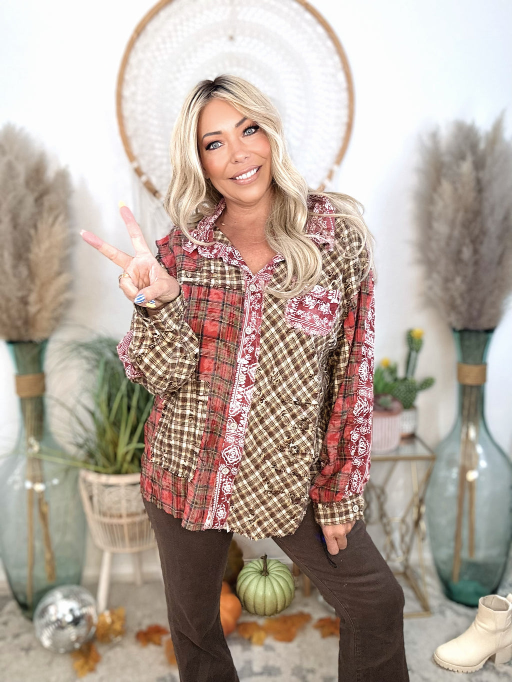 Fireside Fade Patchwork Top