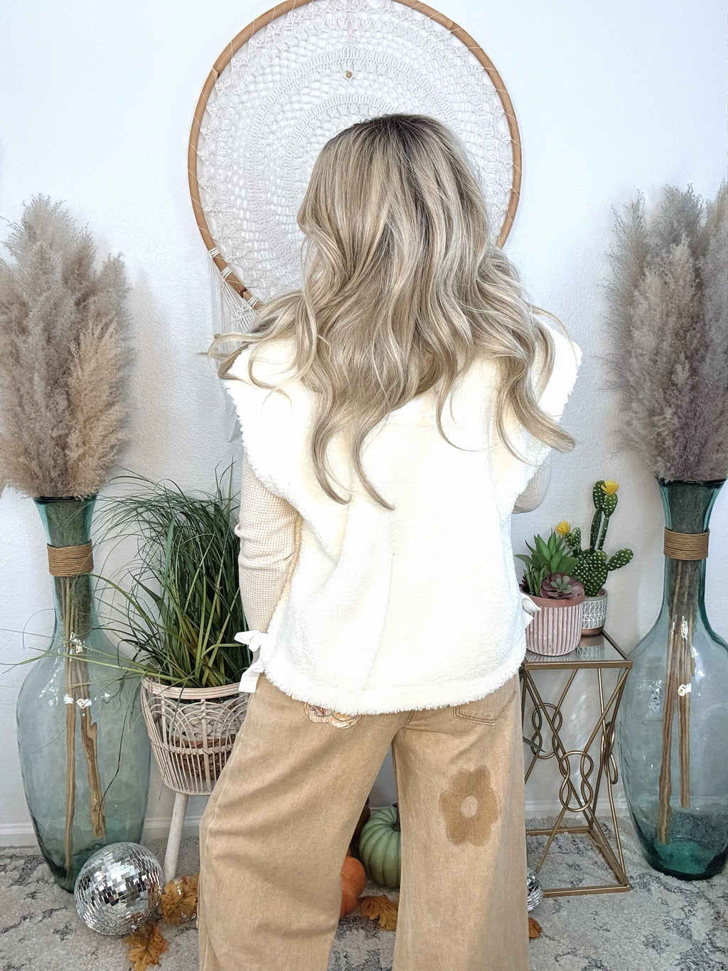 Fireside Faux Fur Vest-Ivory