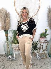 Load image into Gallery viewer, Wild Daisy Crochet Sweater-Black
