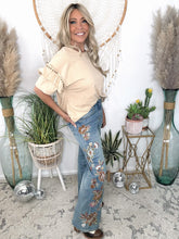 Load image into Gallery viewer, Harvest Bloom Embroidered Jeans
