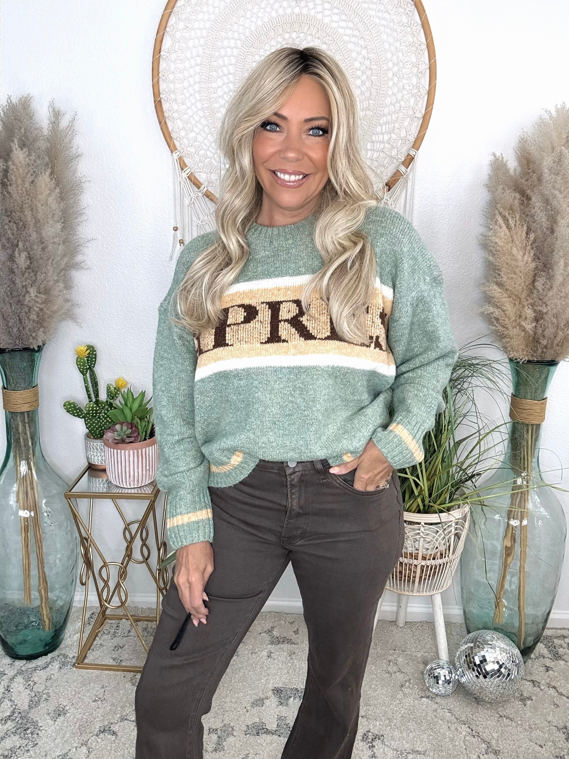 Apres Hour Retro Sweater-Alpine Green