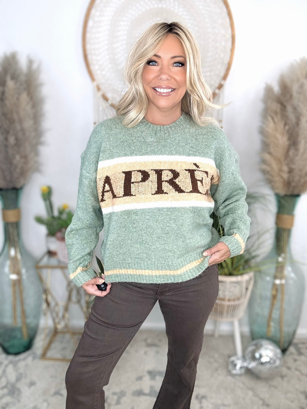 Apres Hour Retro Sweater-Alpine Green