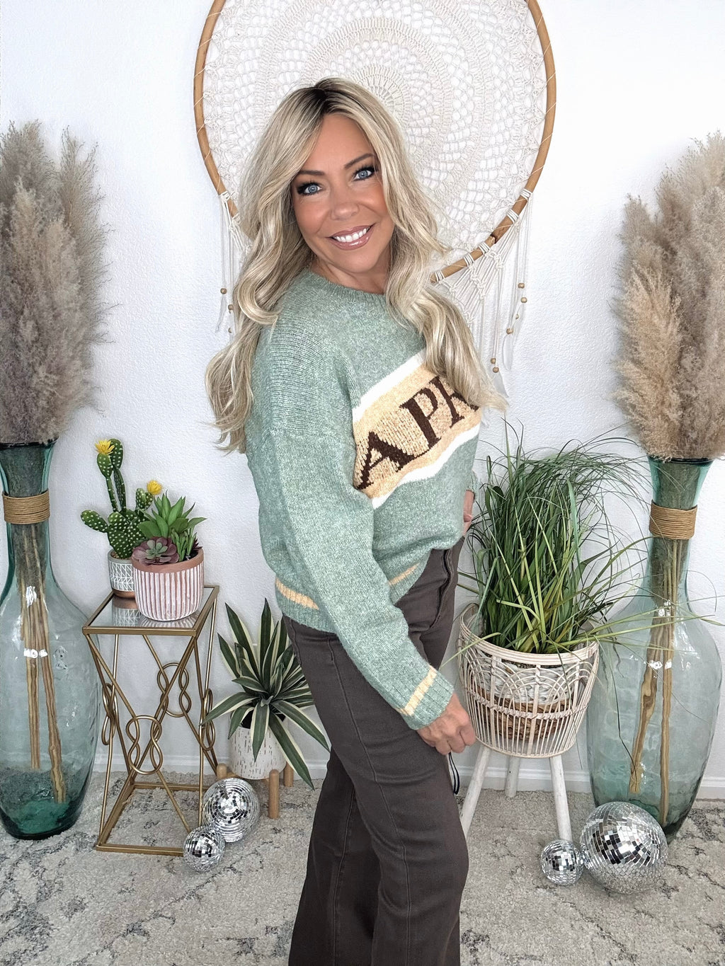 Apres Hour Retro Sweater-Alpine Green