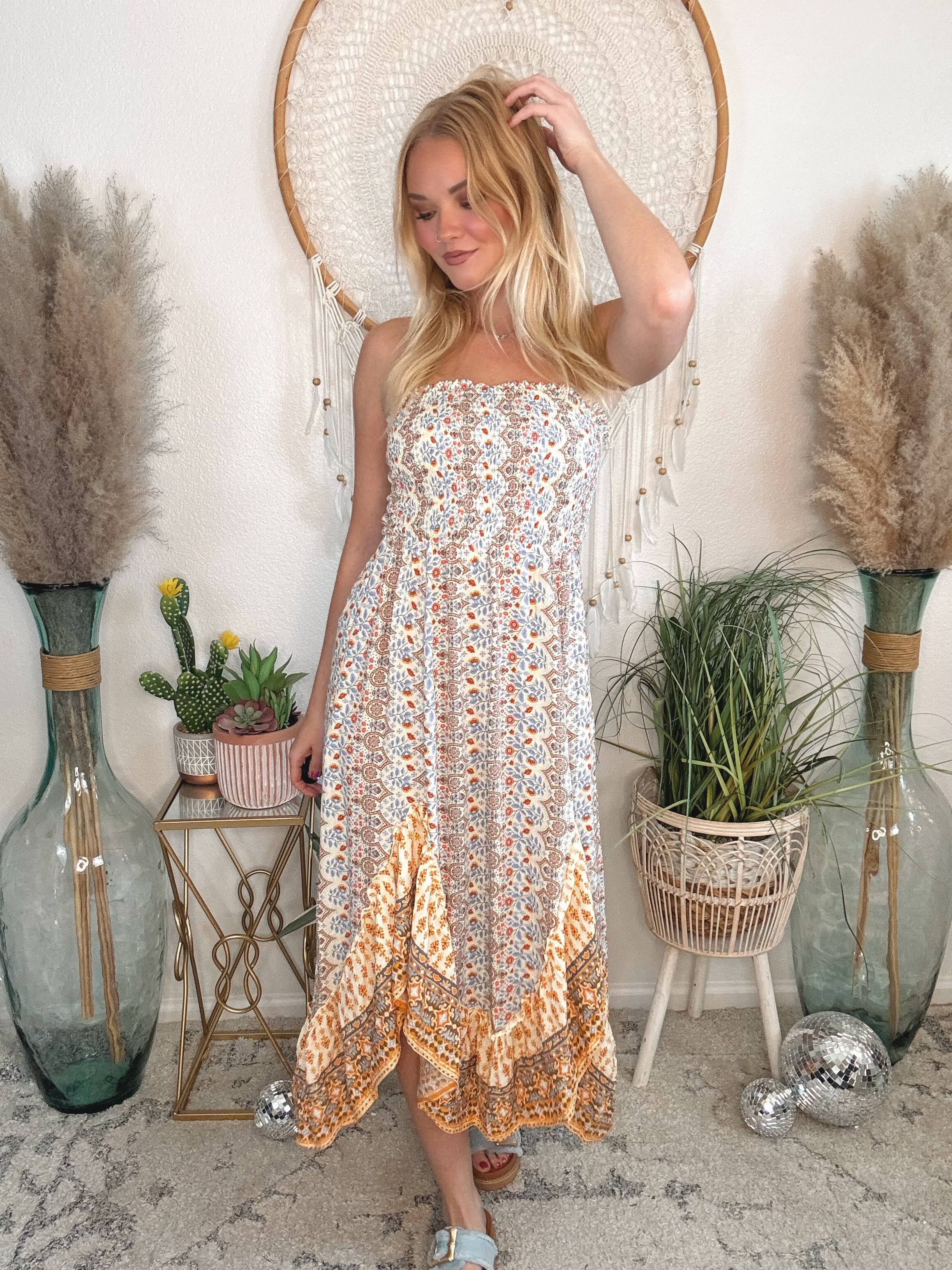 Boho Sunrise Maxi Dress