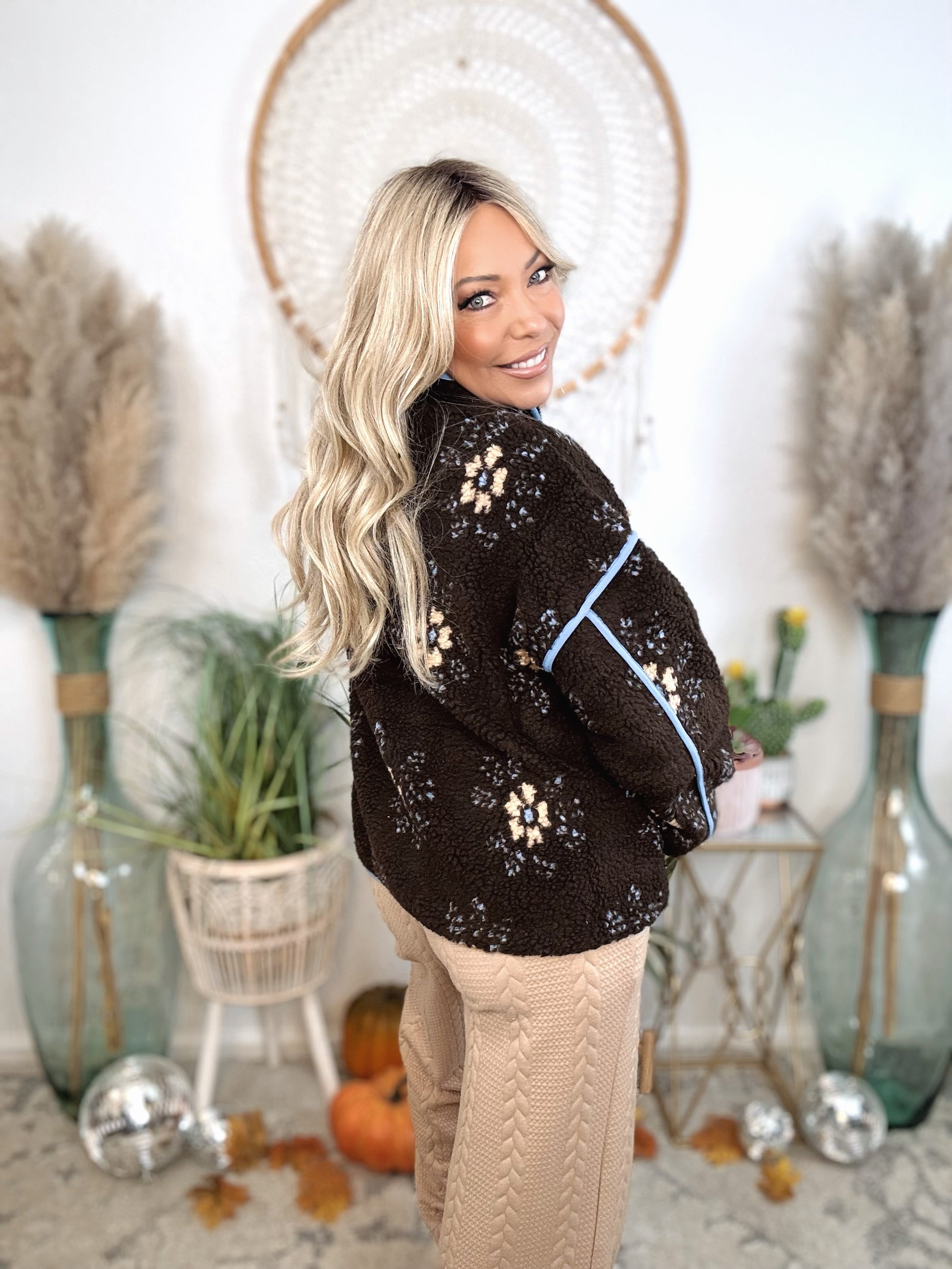 Cabin Cozy Cable Knit Pants-Camel