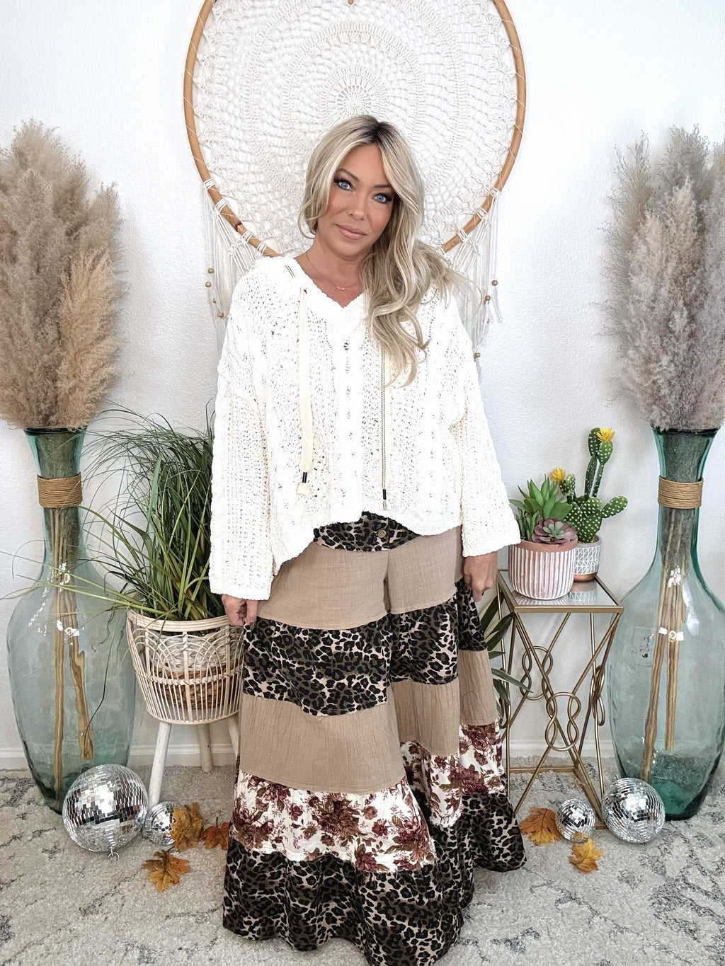 Tiered and Untamed Wide Leg Pants