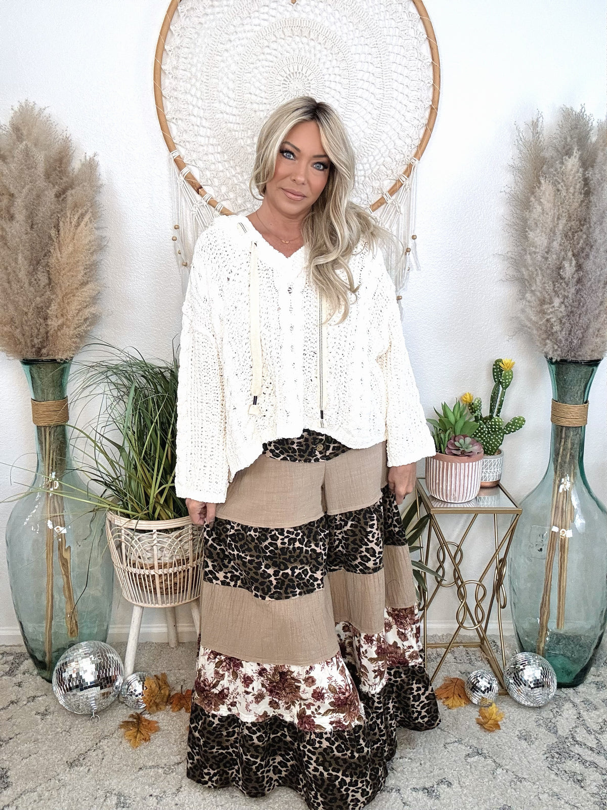 Tiered and Untamed Wide Leg Pants