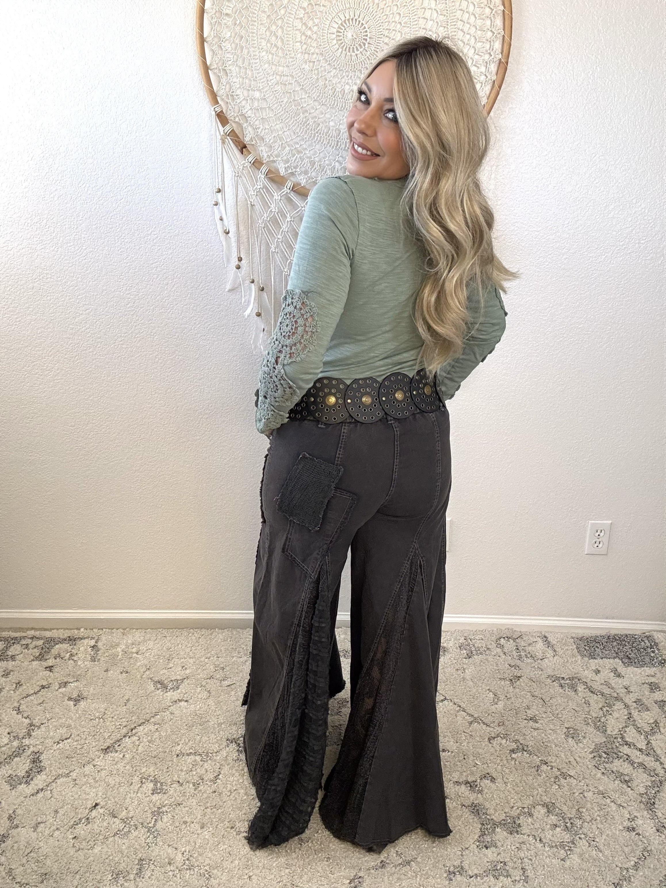 Midnight Gypsy Lace Flare Jeans